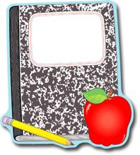 Composition Book and Apple Two-Sided Decoration